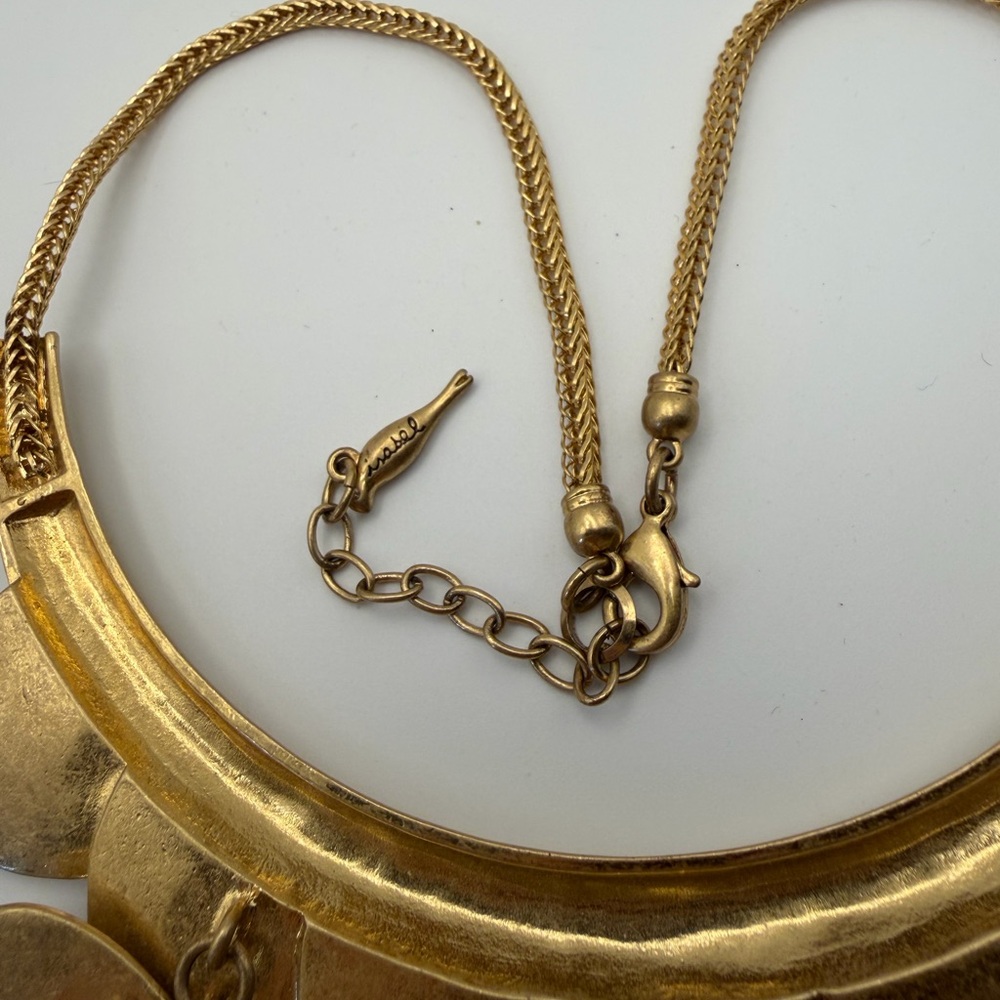 Chloe + Isabel Gold Tone Metal Bib Necklace N131G - Picture 3 of 5
